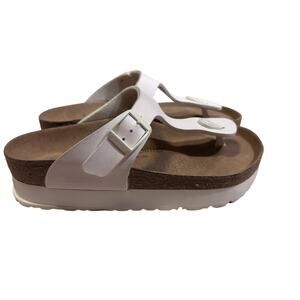 Papillio by Birkenstock white vegan slide sandals in size 36 (fits US 5–5.5)